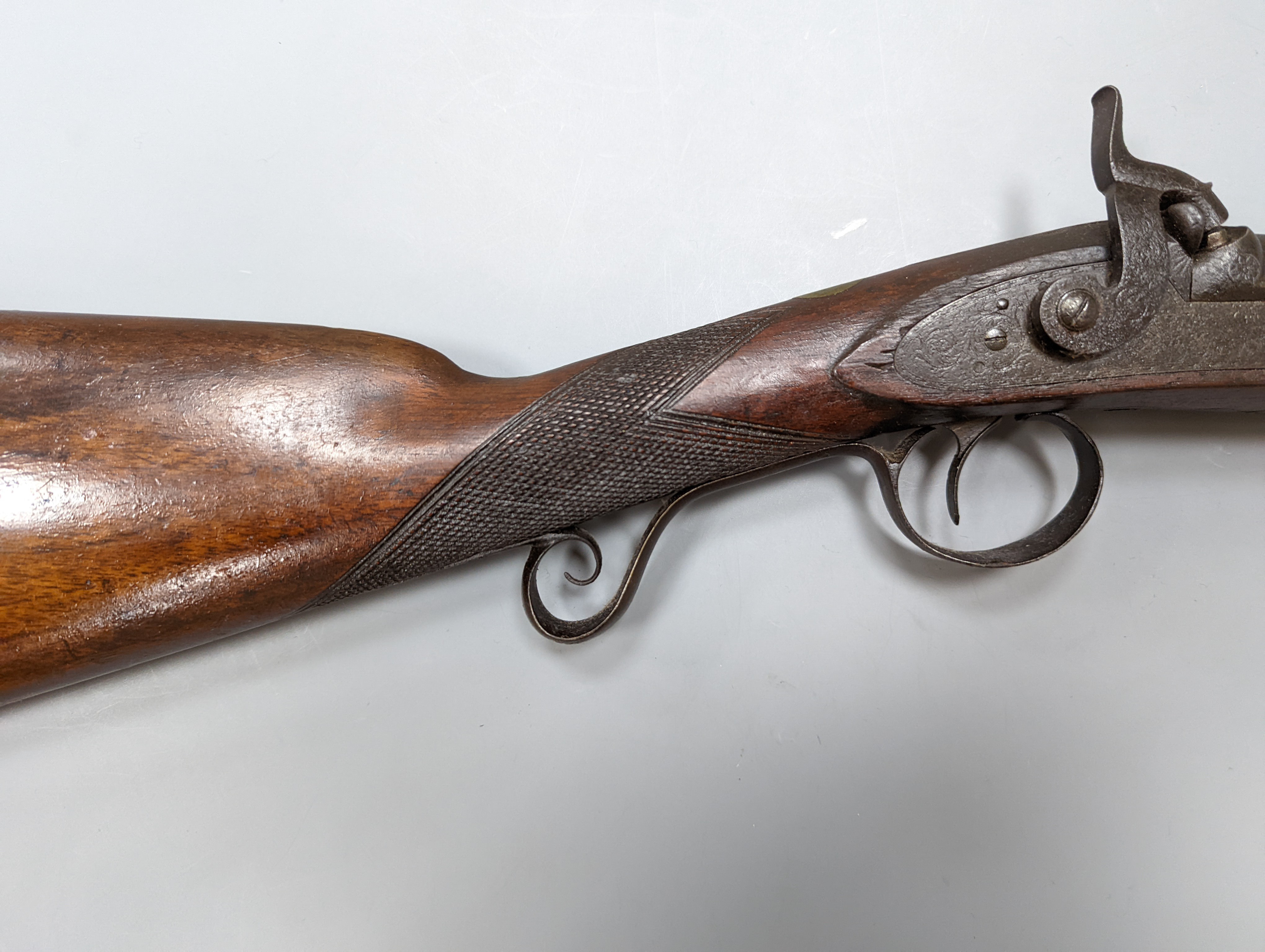 A late 19th/early 20th century percussion cap musket,115 cms long.